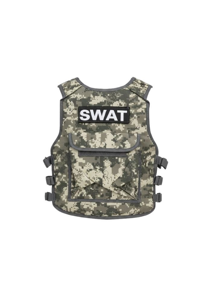 Premium Kids SWAT Police Costume Set with Tactical Vest, Toy Gun & Accessories for Role Play - Image 4